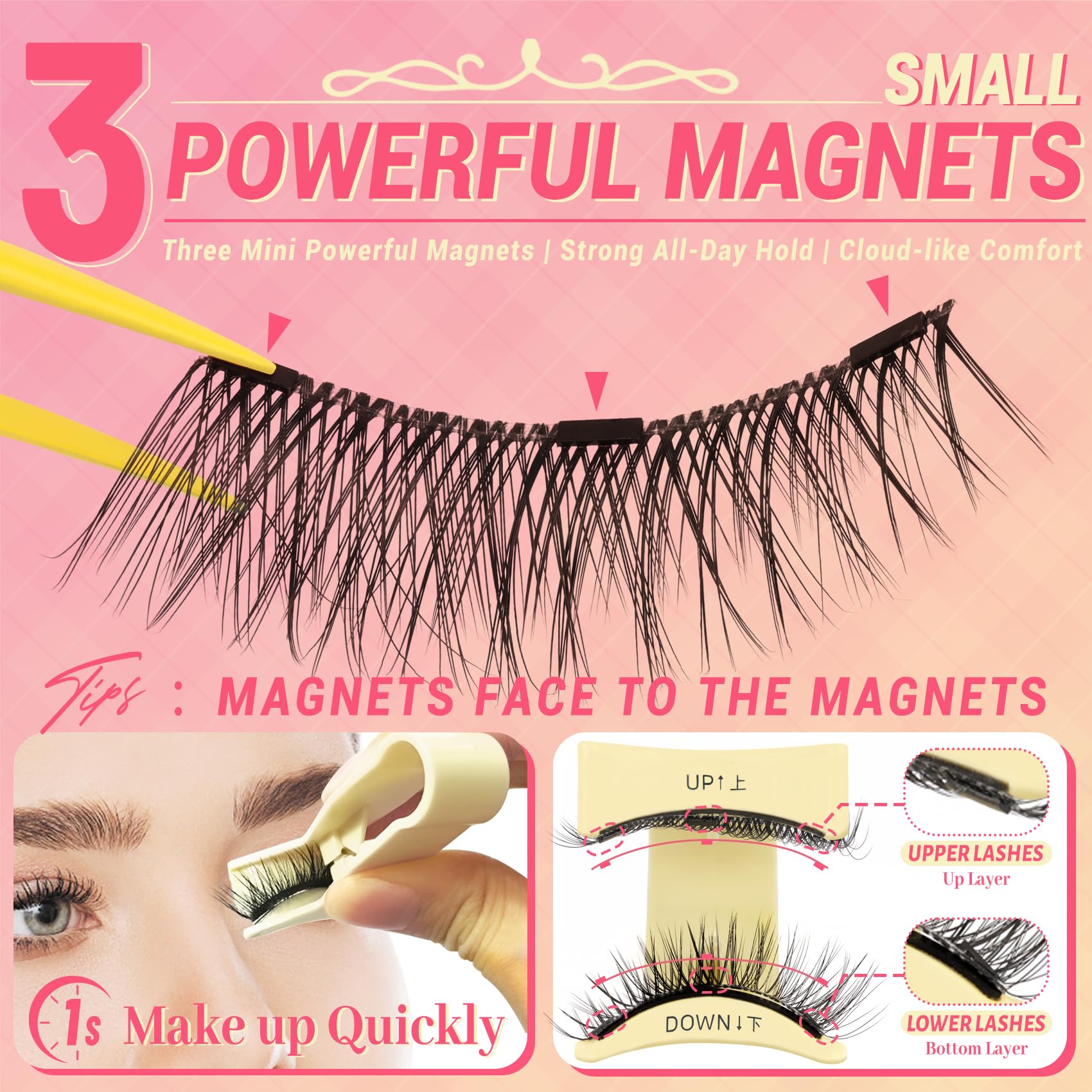 Ahrikiss magnetic box with mirror stores lashes securely and portable