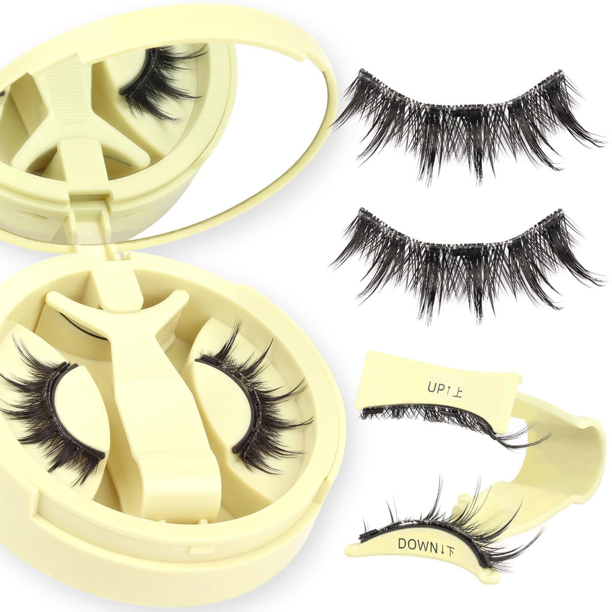 Ahrikiss magnetic eyelashes 1 pair for glue-free wear and natural volume.