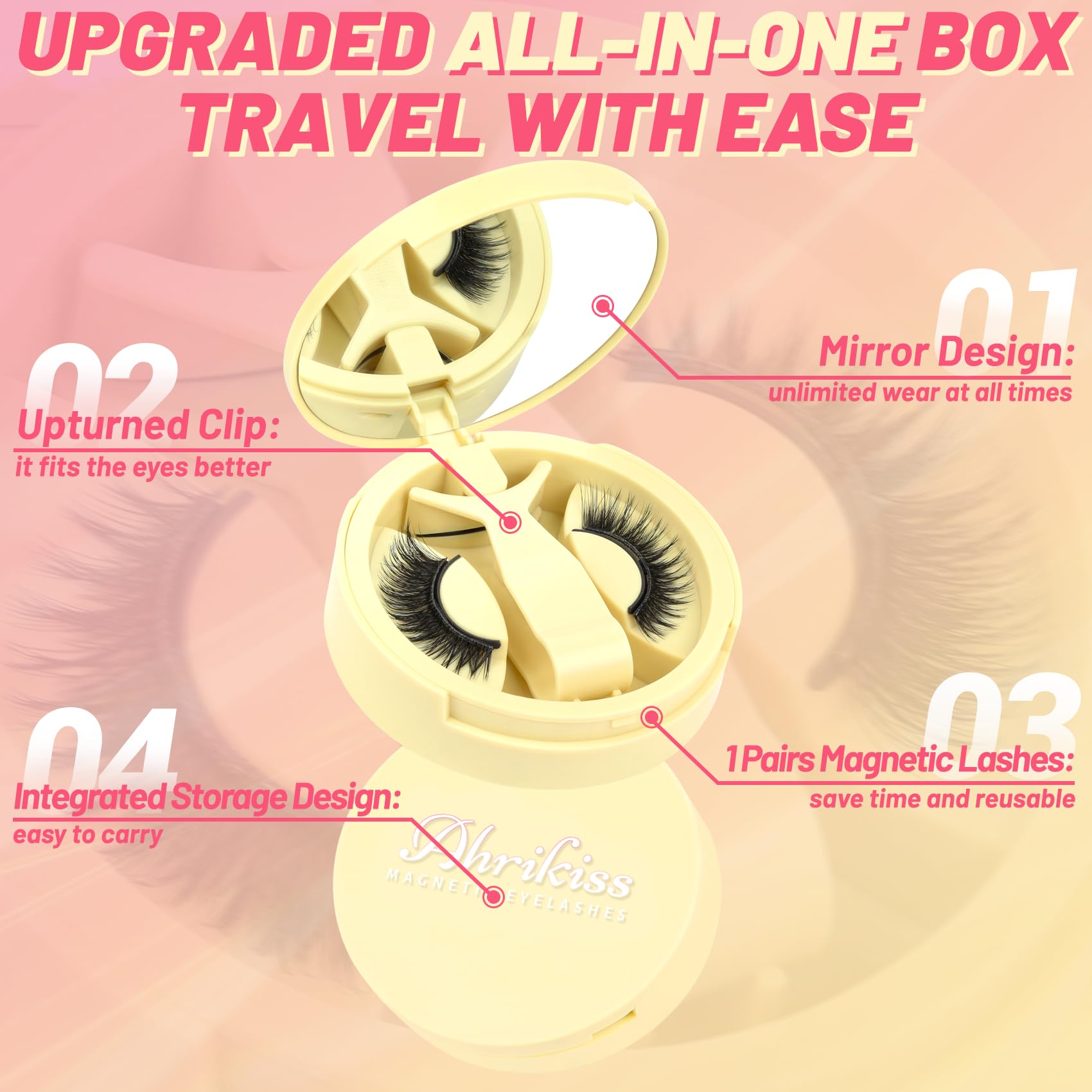 Ahrikiss reusable magnetic lashes storage reduces waste and clutter