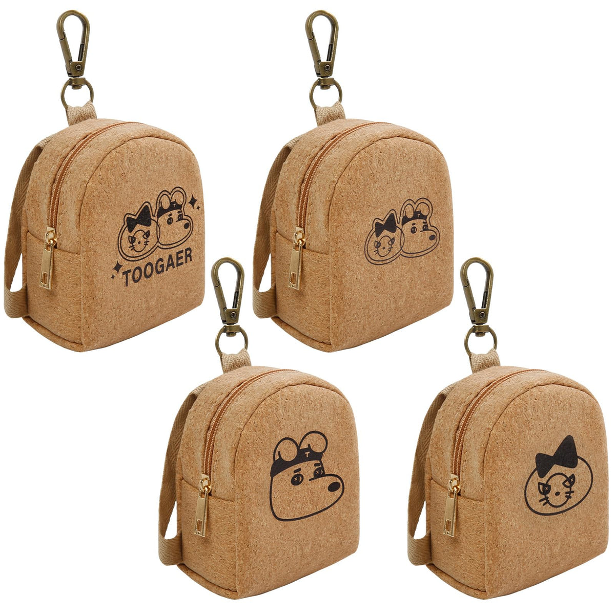 AIBFRID mini backpack keychain in black keeps lipstick and cards neatly organized.