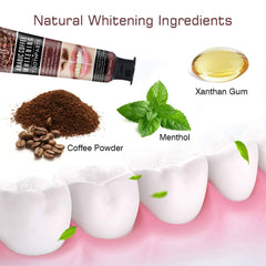 Whitening toothpaste applying on teeth