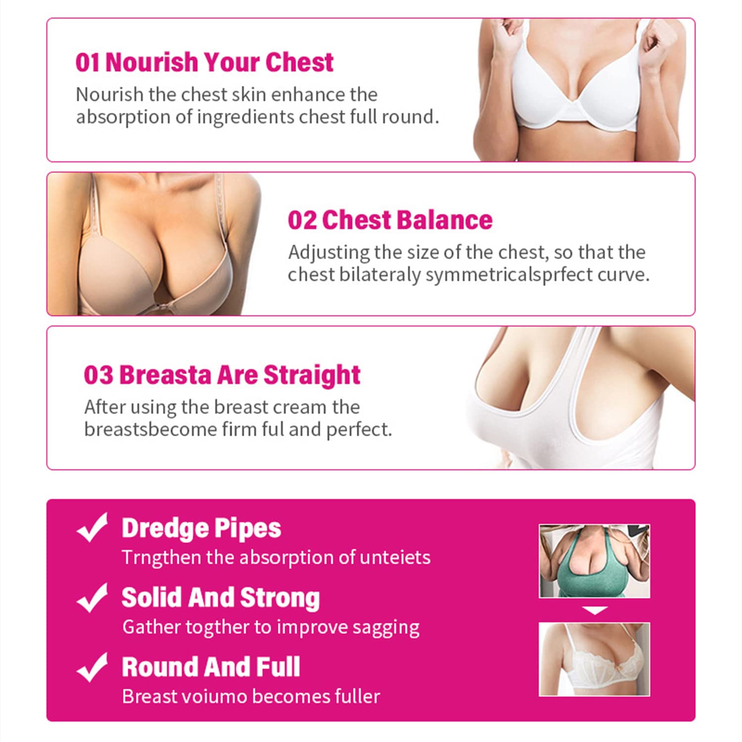 Cream being applied to the breast with circular massage