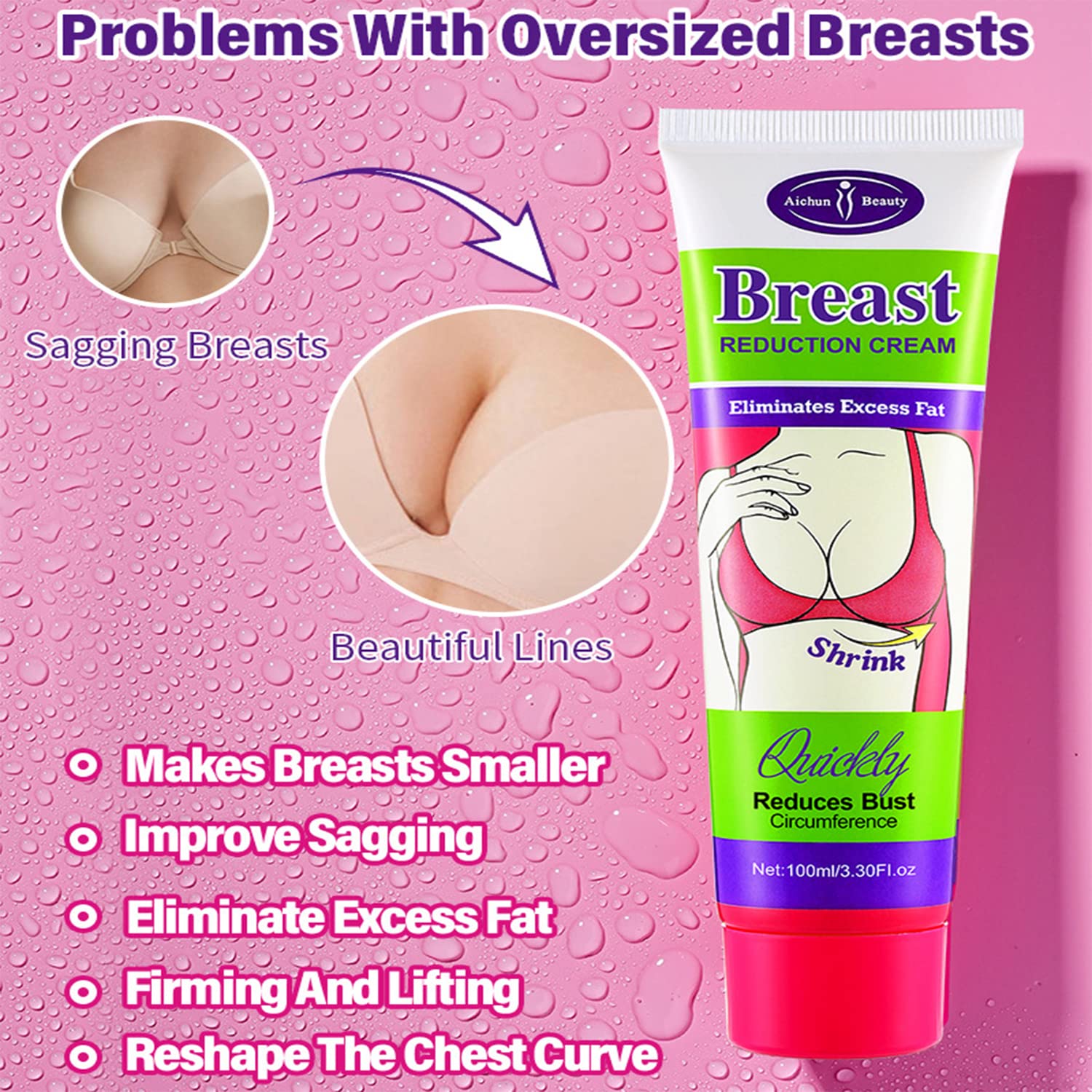 Packaging box for AICHUN BEAUTY Breast Reduction Cream