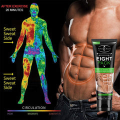 Applying the cream to the torso after a workout