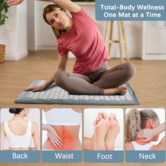 In-use shot illustrating acupressure and heat therapy