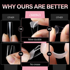 AILLSA DIY compatible nail tips for gel polish and adhesives
