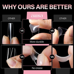 AILLSA gel-polish compatible nail tips for strong adhesion and removal ease.