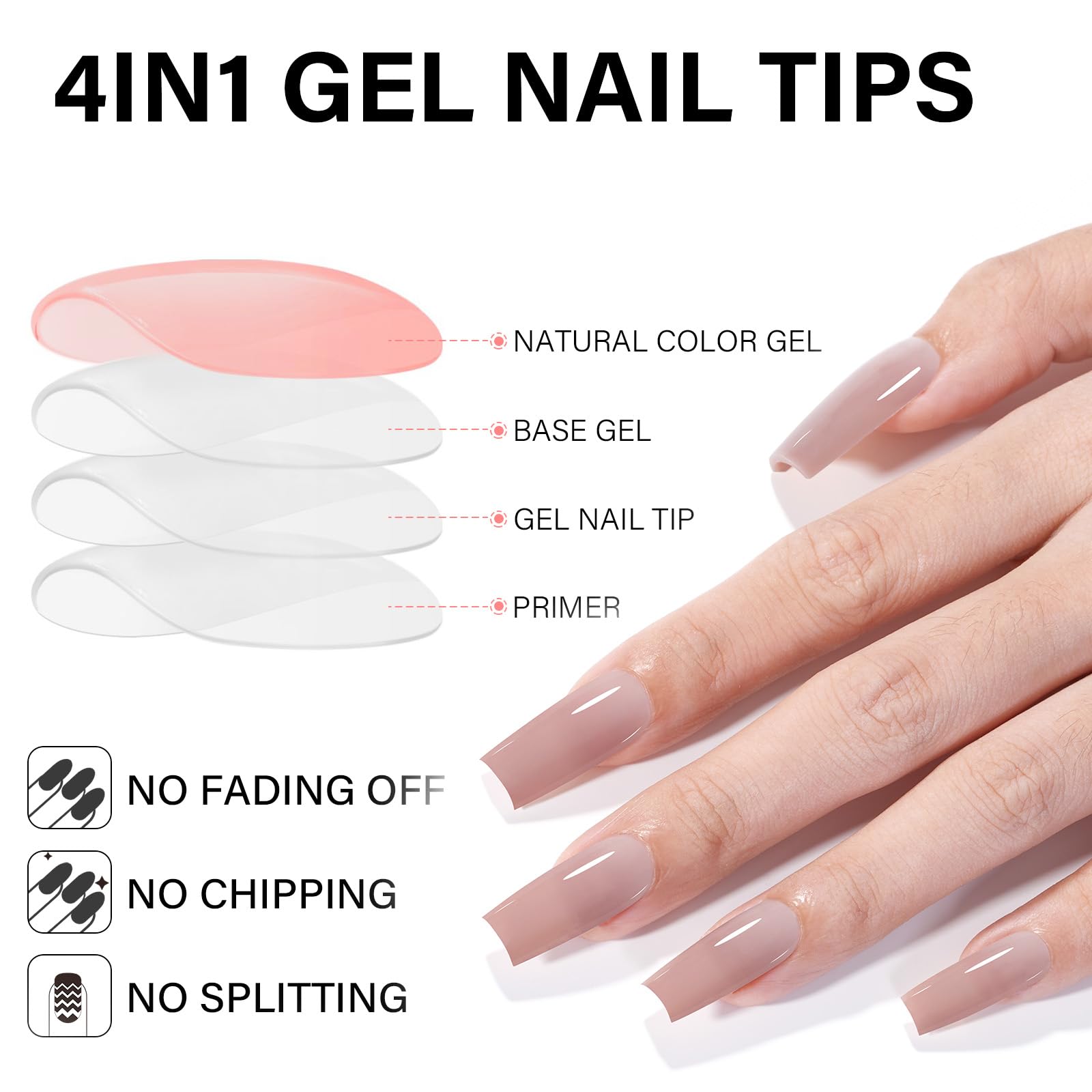 AILLSA 4-in-1 tips simplify application for a quick manicure.