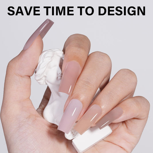 AILLSA nude gel tips offer a natural look with comfortable fit and durable wear.