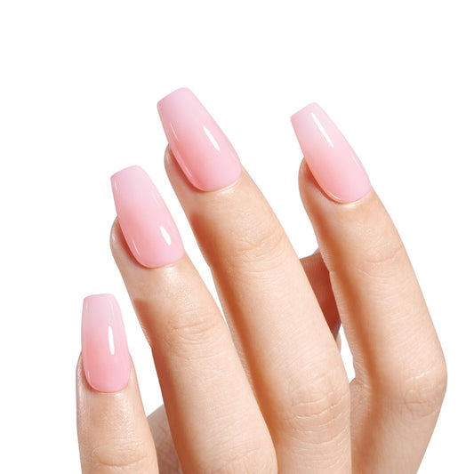 AILLSA translucent jelly nude powder creates delicate nail color.