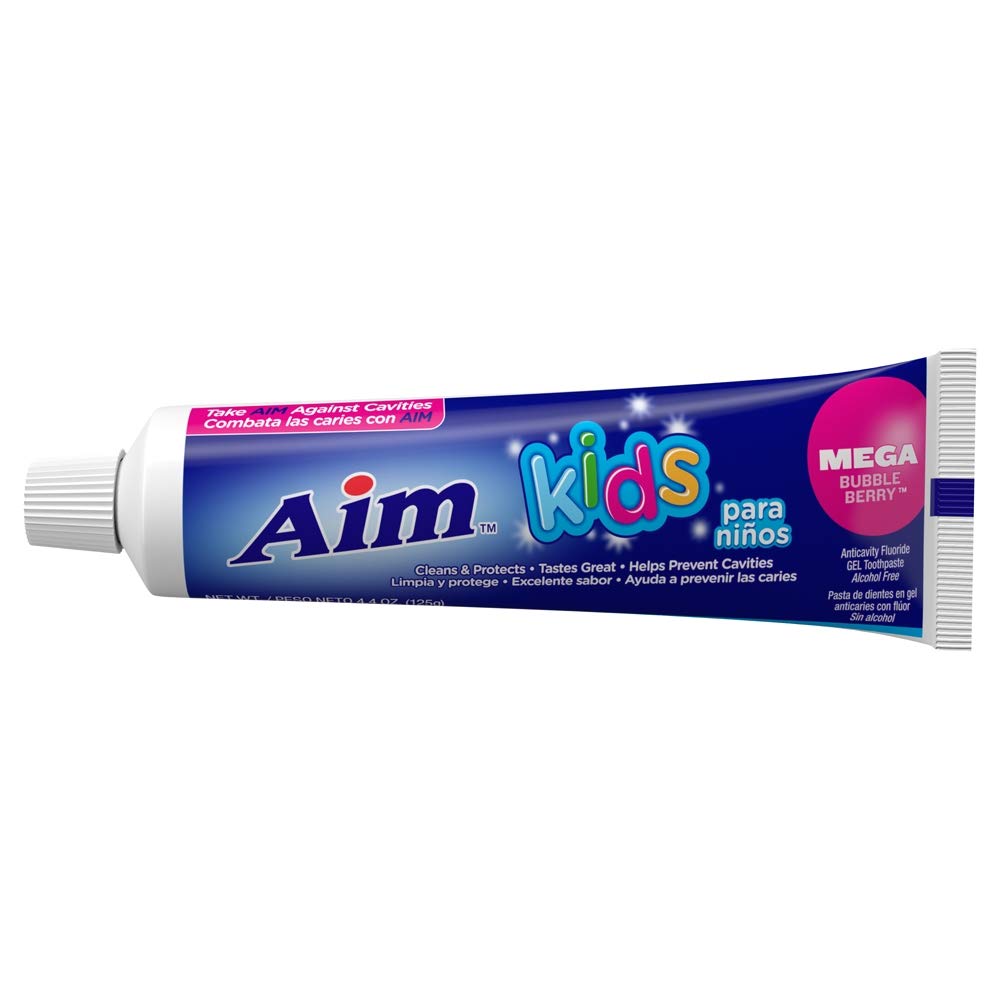 Close-up of MEGA BERRY BUBBLE flavored kids toothpaste
