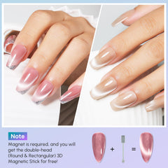 AIMEILI Cat Eye gel nail polish color swatches display glossy hues for color selection.