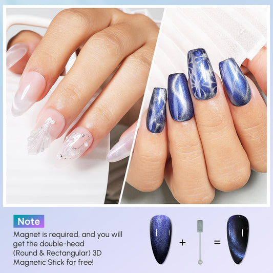 AIMEILI Cat Eye gel polish color swatches showing rich hues for nail art ideas.