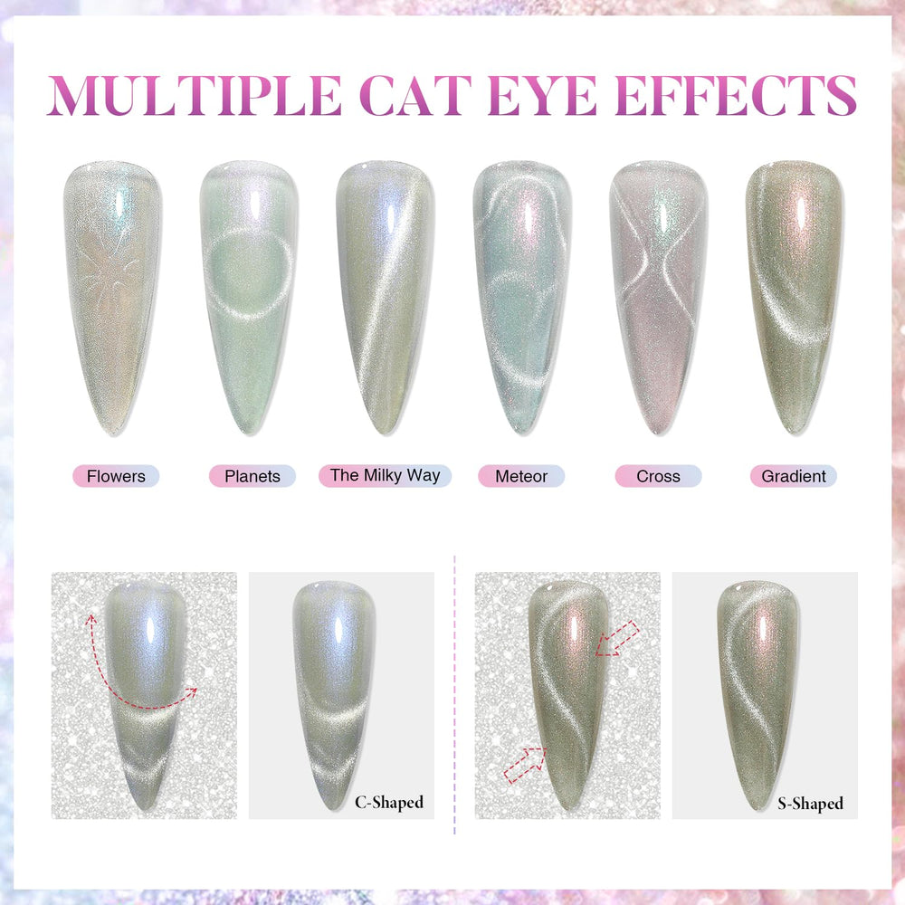 AIMEILI Cat Eye gel polish in LED/UV lamp curing process, quick dry.