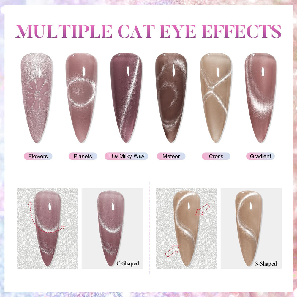 AIMEILI Cat Eye magnet demonstrates magnetic nail art effect for unique designs.