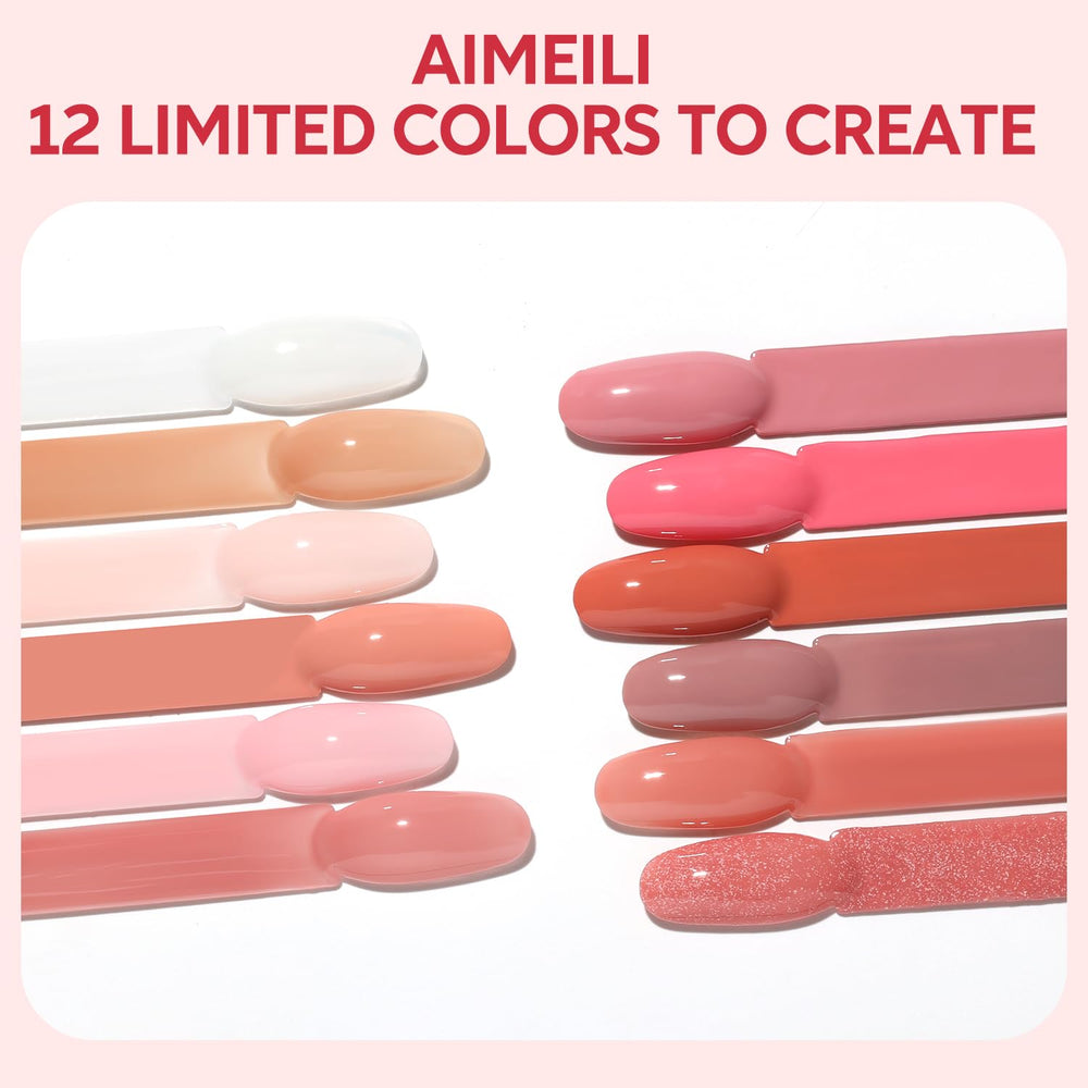 AIMEILI gel nail polish set 12pcs color swatch display
