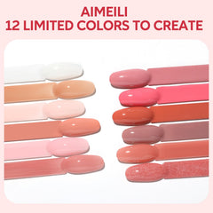 AIMEILI gel nail polish set 12pcs color swatch display