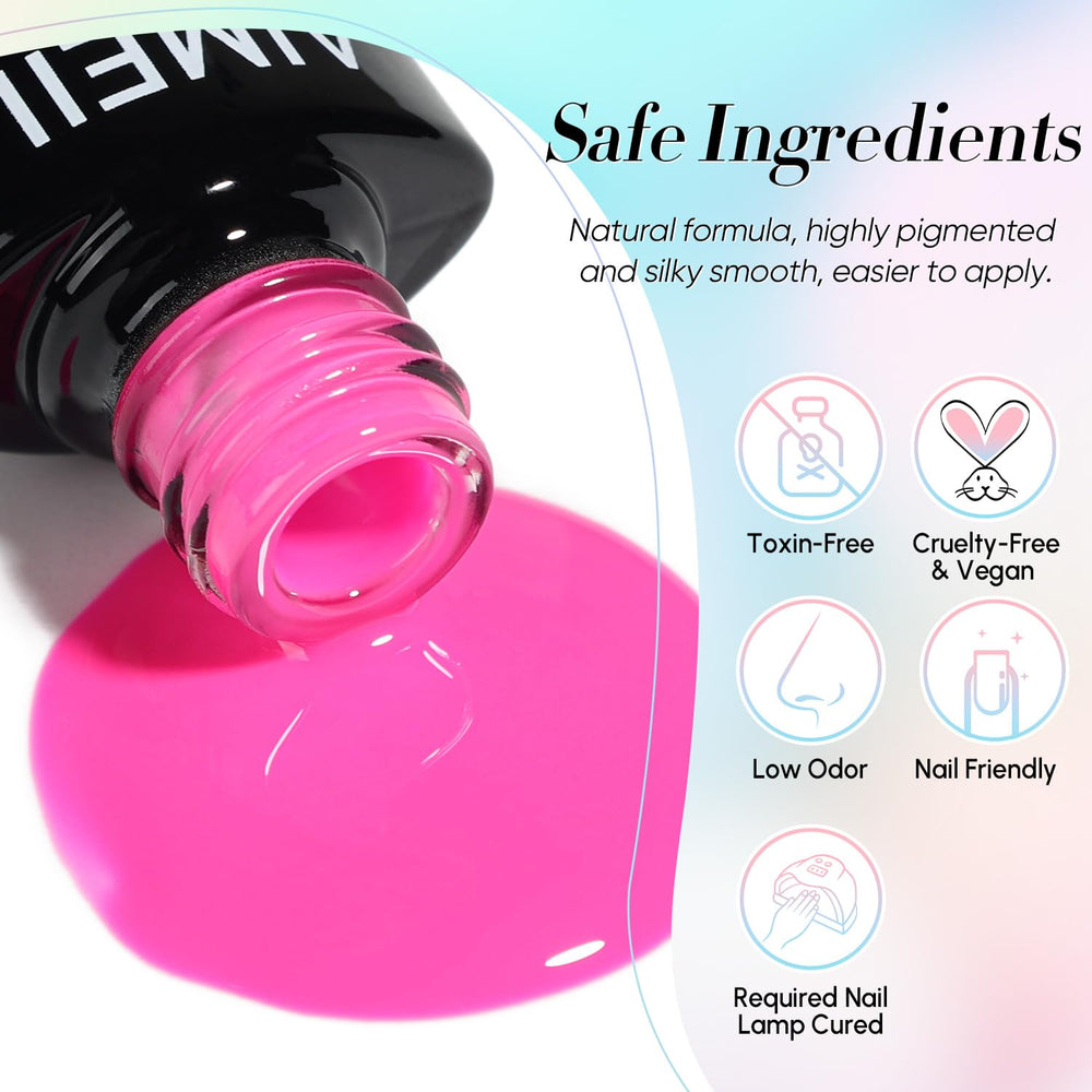 AIMEILI Neon Gel UV/LED curing shot demonstrates quick, even lamp-based hardening.