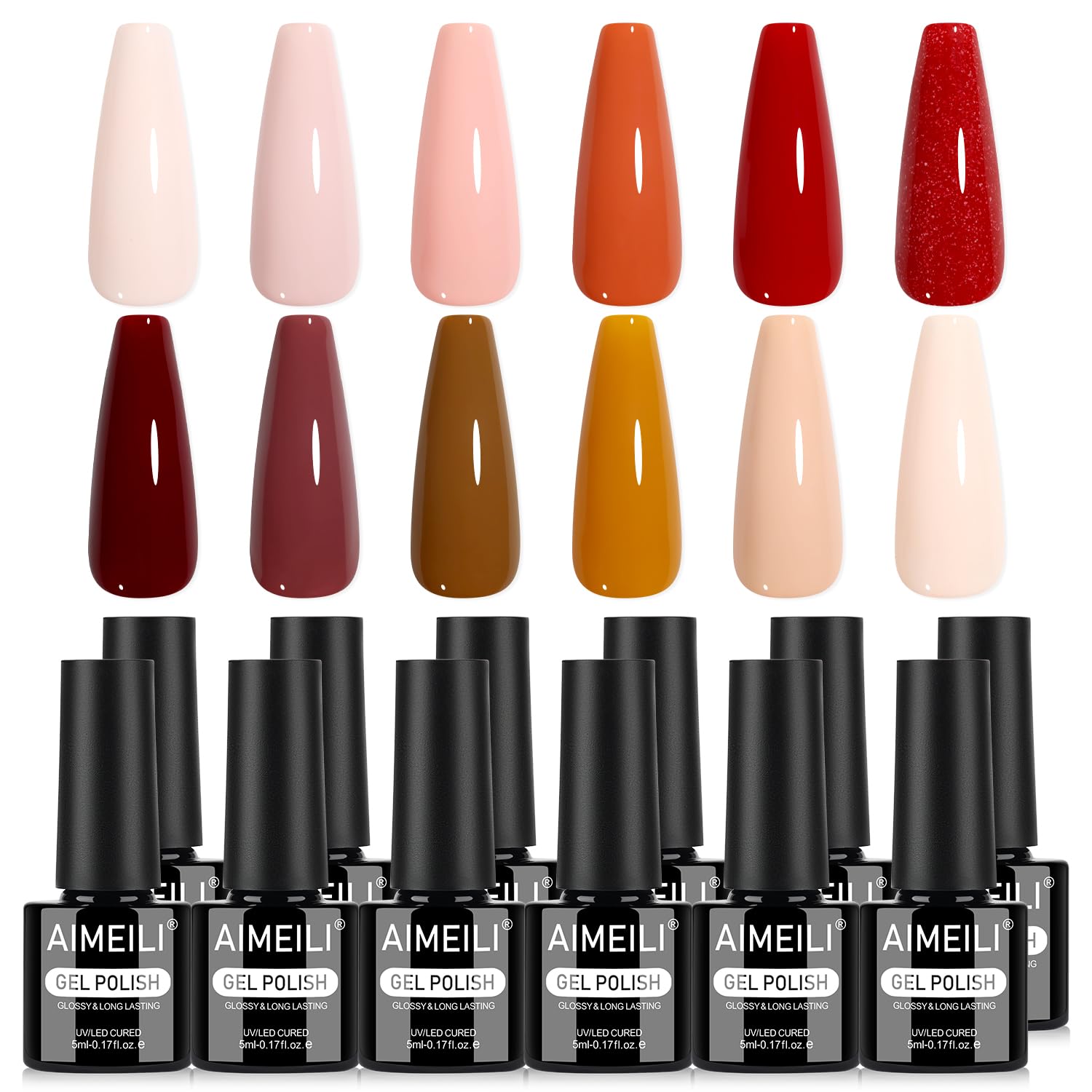 DIY art setup with AIMEILI Nude Brown Gel Nail Polish Set for at-home creativity