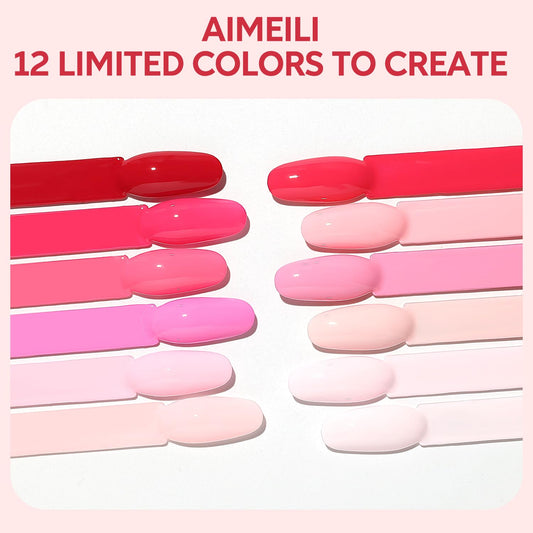 AIMEILI Nude Pink swatches reveal color range and velvety finish.