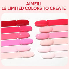 AIMEILI Nude Pink swatches reveal color range and velvety finish.