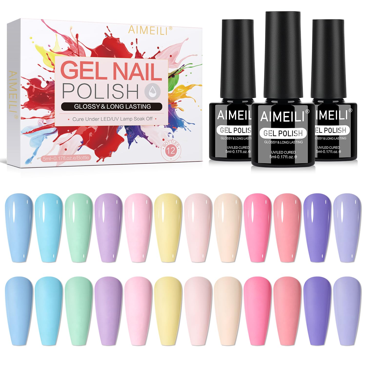 AIMEILI pastel gel polish set packaging ready for gifting