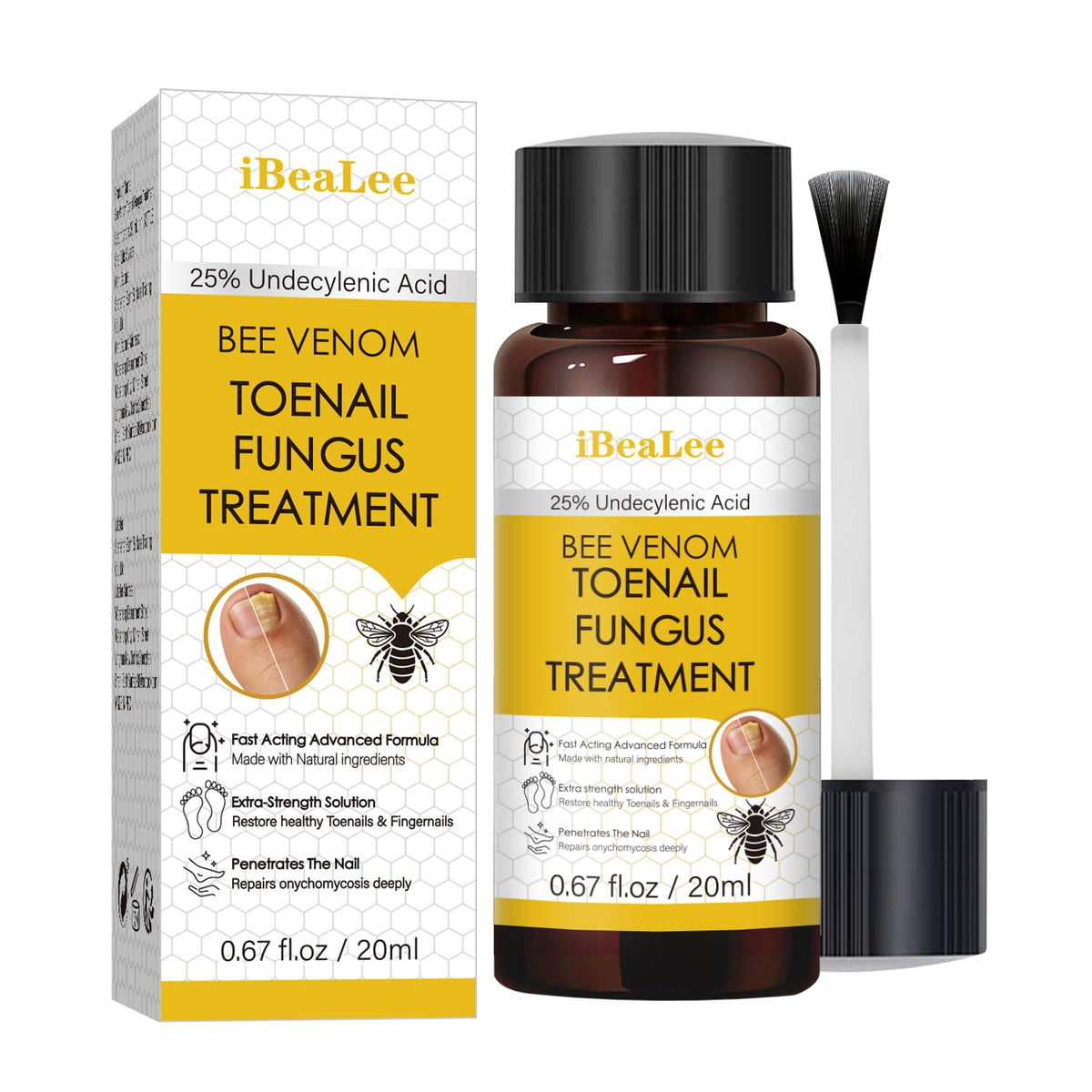 Aimery Bee Venom Antifungal Solution bottle for nail fungus care and daily use.