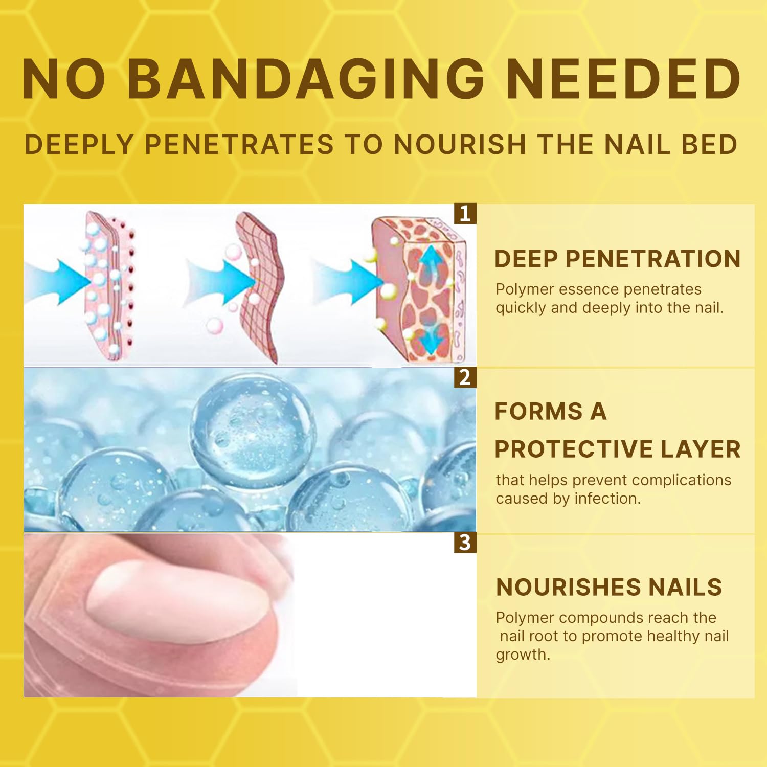 Aimery Bee Venom Antifungal Solution toe-nail closeup highlighting fast-absorbing formula.