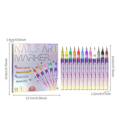 AIPULL Nail Art Pens 0.5mm tip delivers crisp lines for detailed designs.