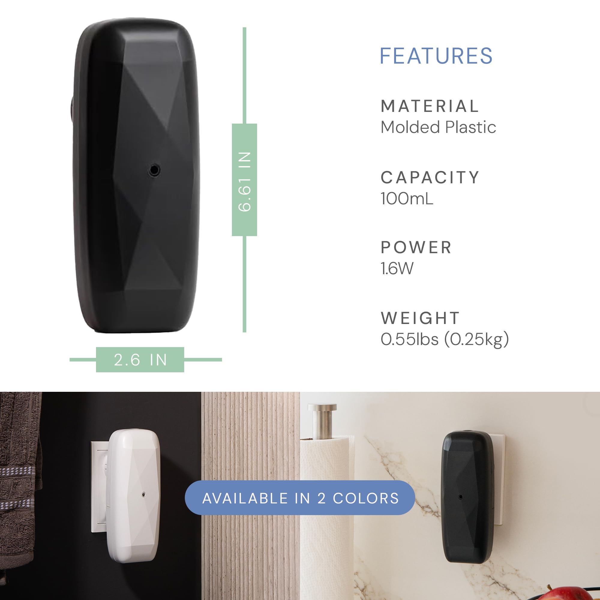 Smart scent diffuser with black finish