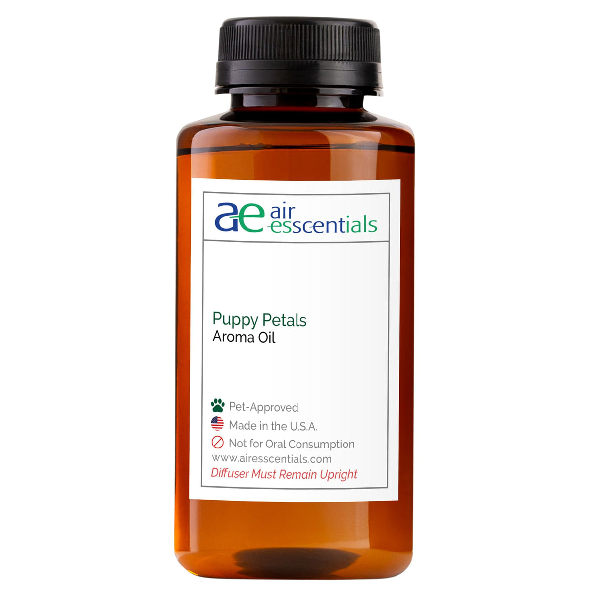 Air Esscentials Puppy Petals bottle pours crisp apple and lime aroma for pets.