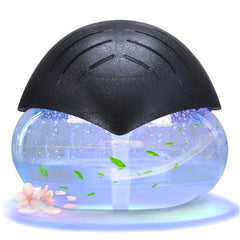 Black air freshener diffuser with LED night light on