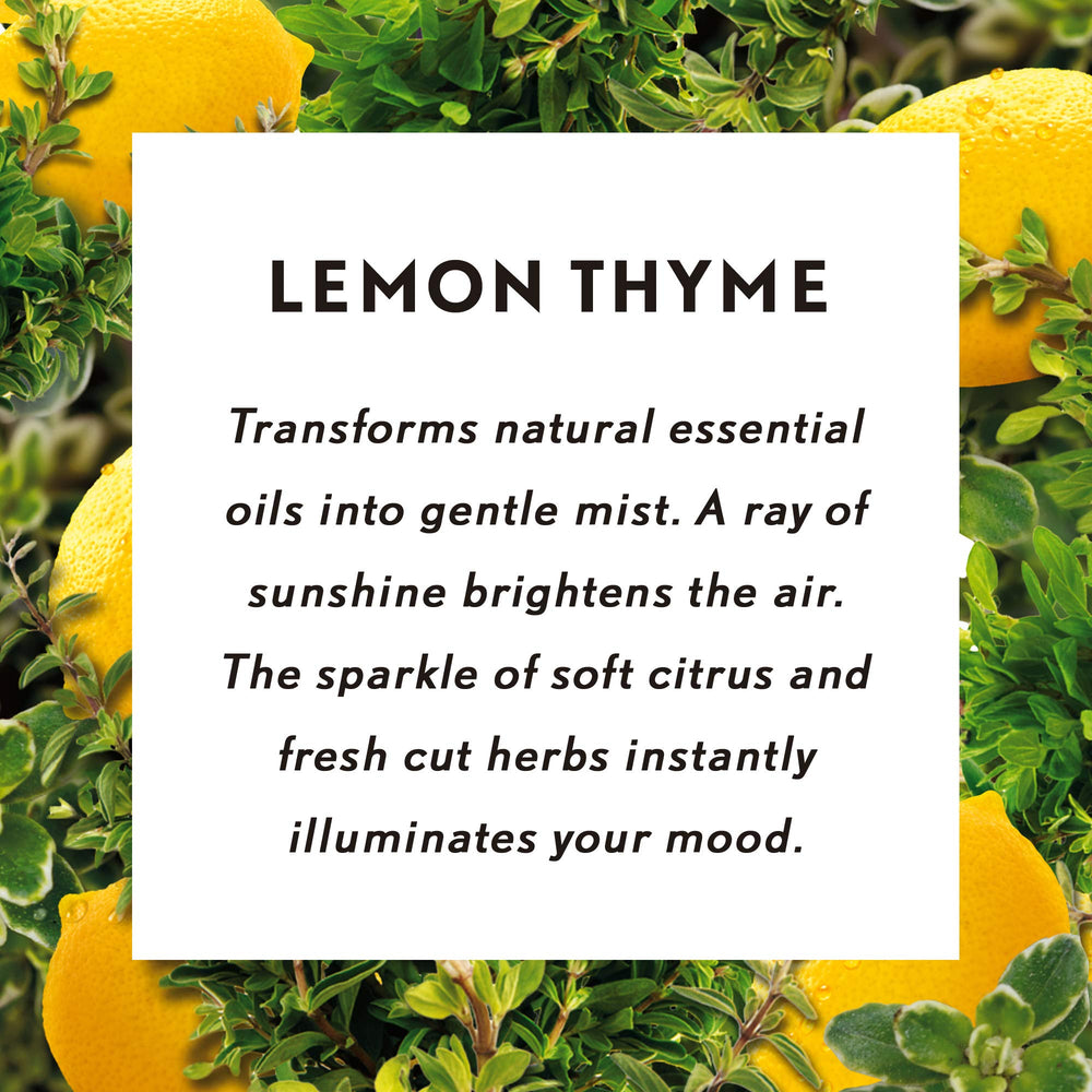 Close-up of Air Wick Lemon Thyme refill bottle label