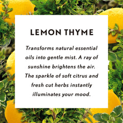 Close-up of Air Wick Lemon Thyme refill bottle label