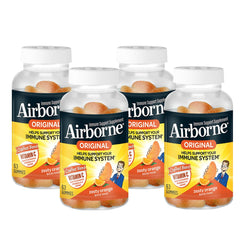 Airborne Vitamin C Immune Support Gummies bottle label with orange flavor
