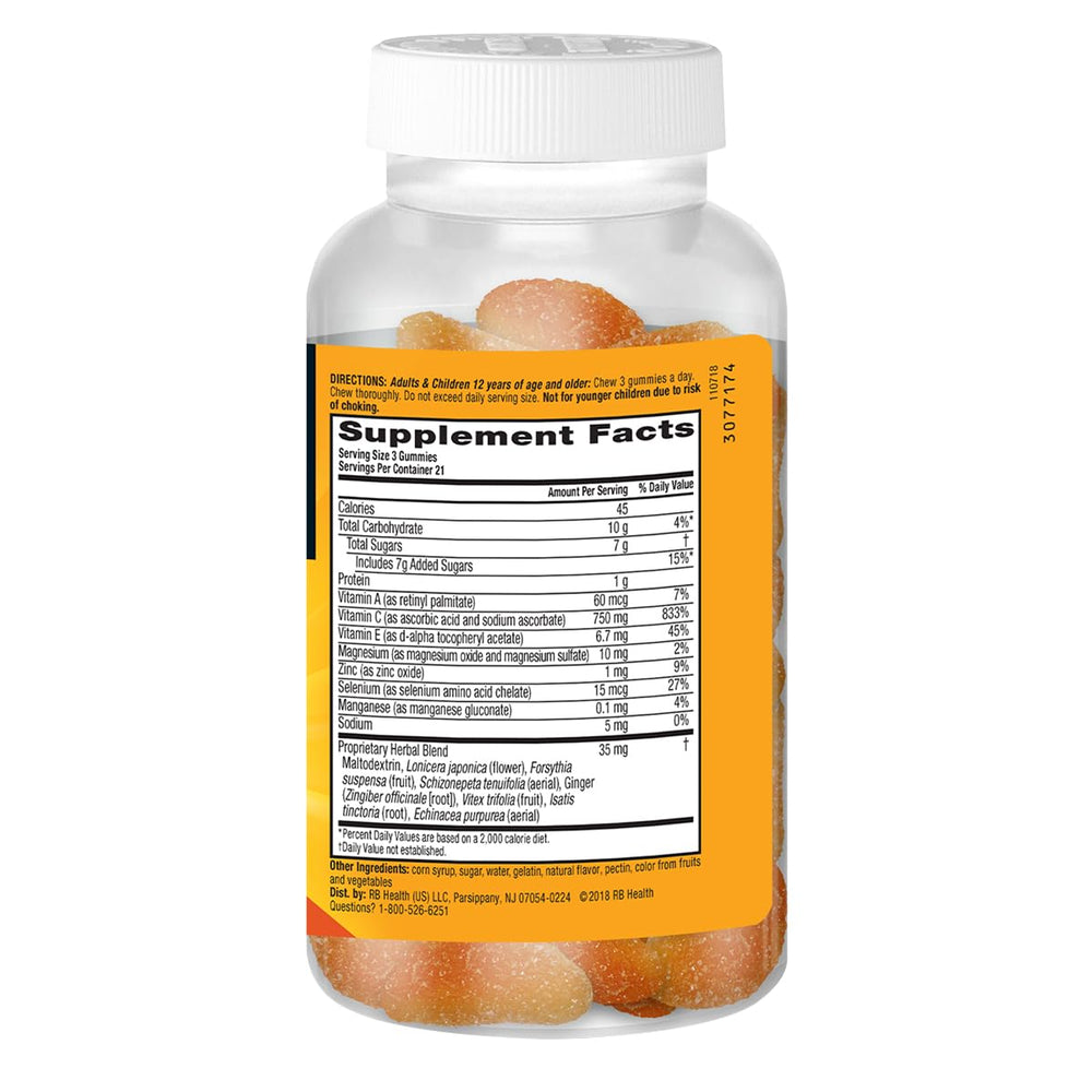 Airborne antioxidants with vitamins A C E and selenium highlighted in the formula.