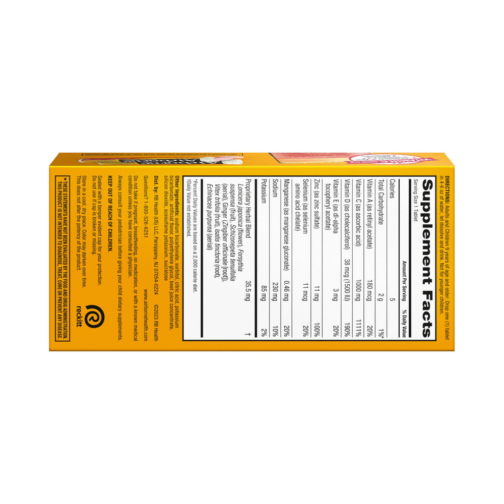 Herbal blend of Echinacea and Ginger in Airborne tablets