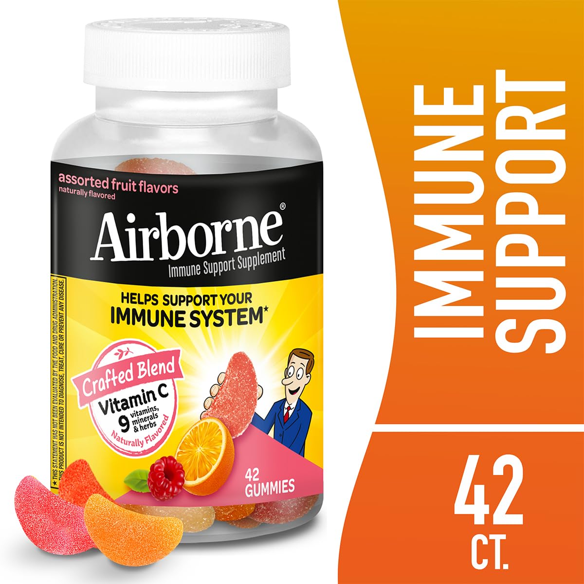 Airborne Immunity Support Gummies bottle with label