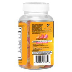 Nutrition and ingredients panel showing vitamins C & E, Selenium and herbal blend