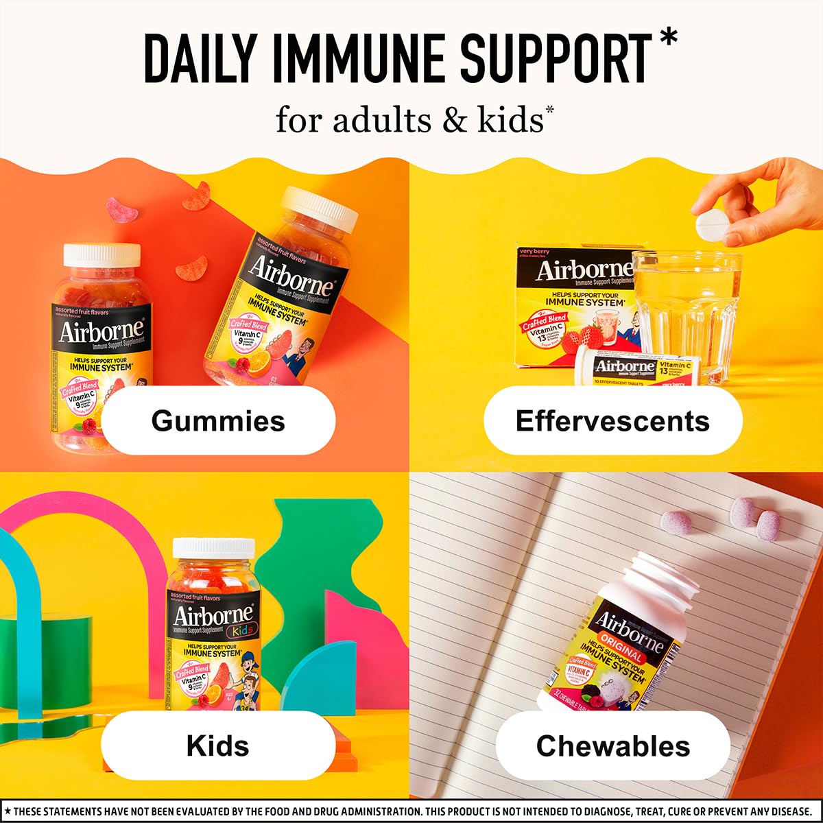 Serving size illustration: 3 gummies per day
