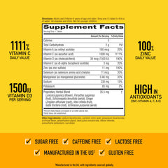 Graphic showing vitamins and minerals in the Airborne blend
