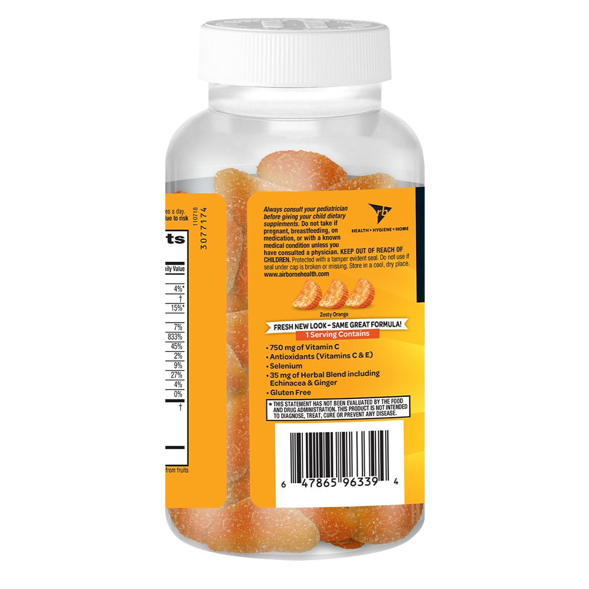 Vitamin A, C, E antioxidants and blend ingredients close-up