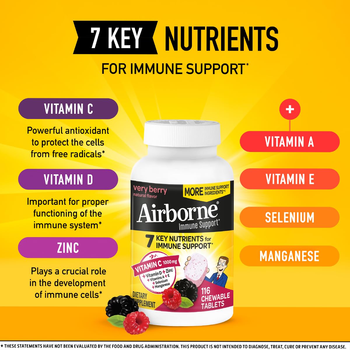 Kid-friendly Airborne berry chewables for ages 12 and older