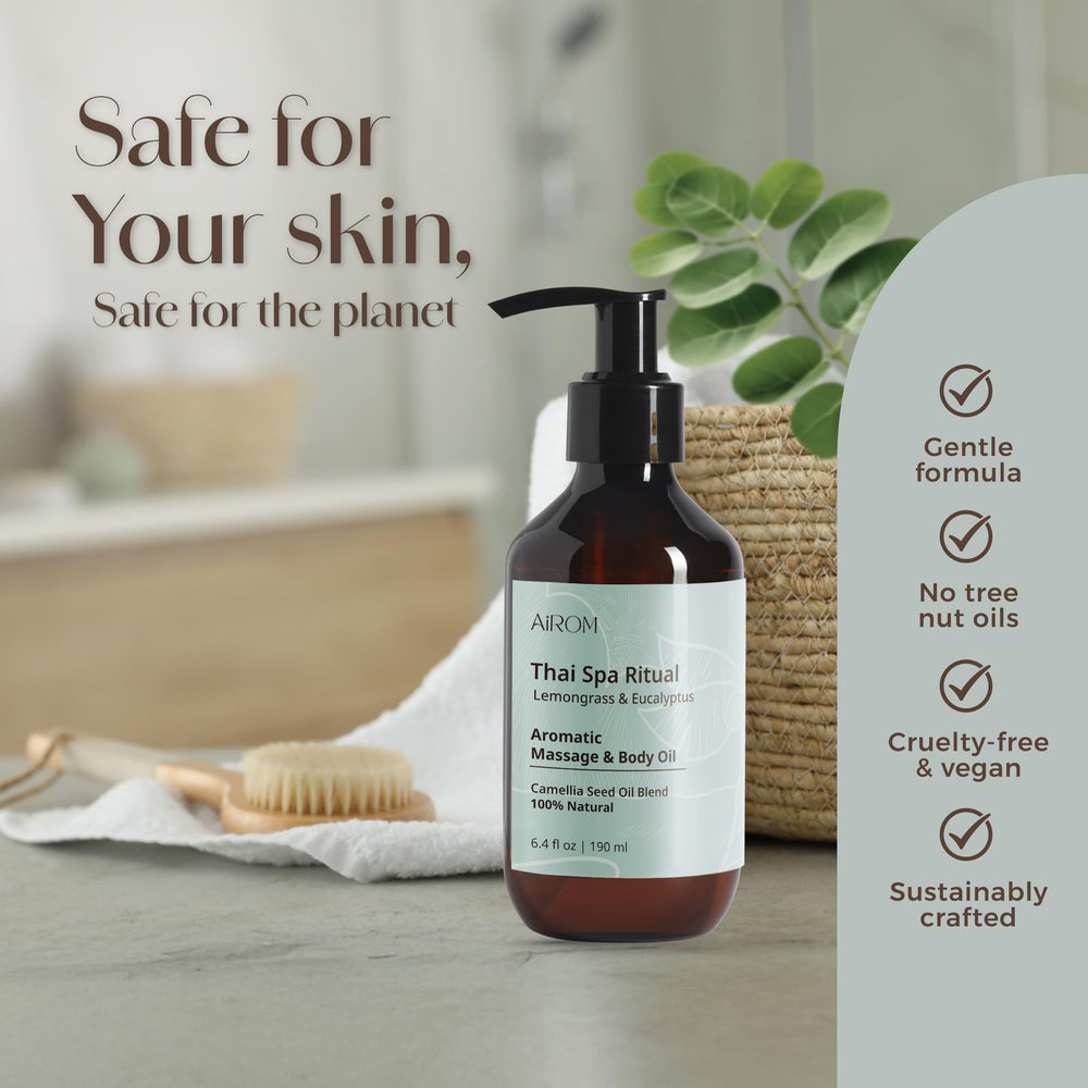 Spa ambiance with lemongrass and eucalyptus elements