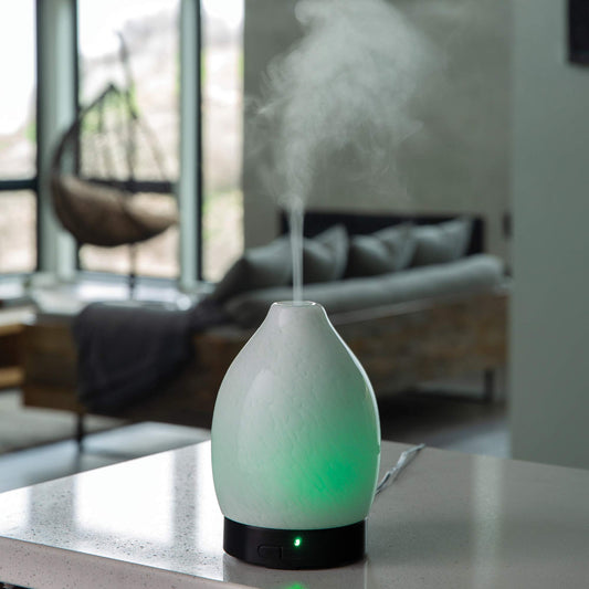 Hand-blown glass Moonstone diffuser design