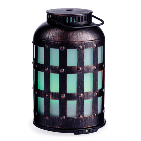 Airome Tavern 100 mL Ultrasonic Diffuser front view with frosted glass and bronze frame