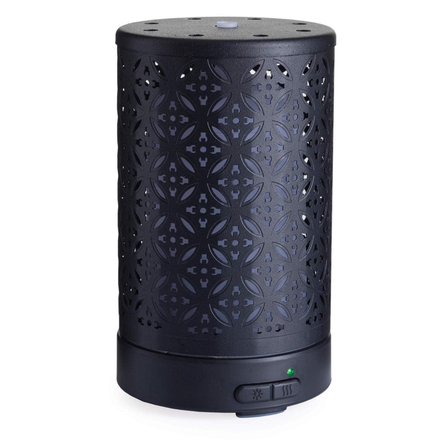 Airome Twilight 100 mL ultrasonic diffuser with matte black cut-metal sleeve