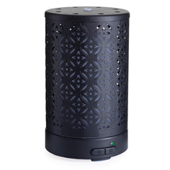 Airome Twilight 100 mL ultrasonic diffuser with matte black cut-metal sleeve