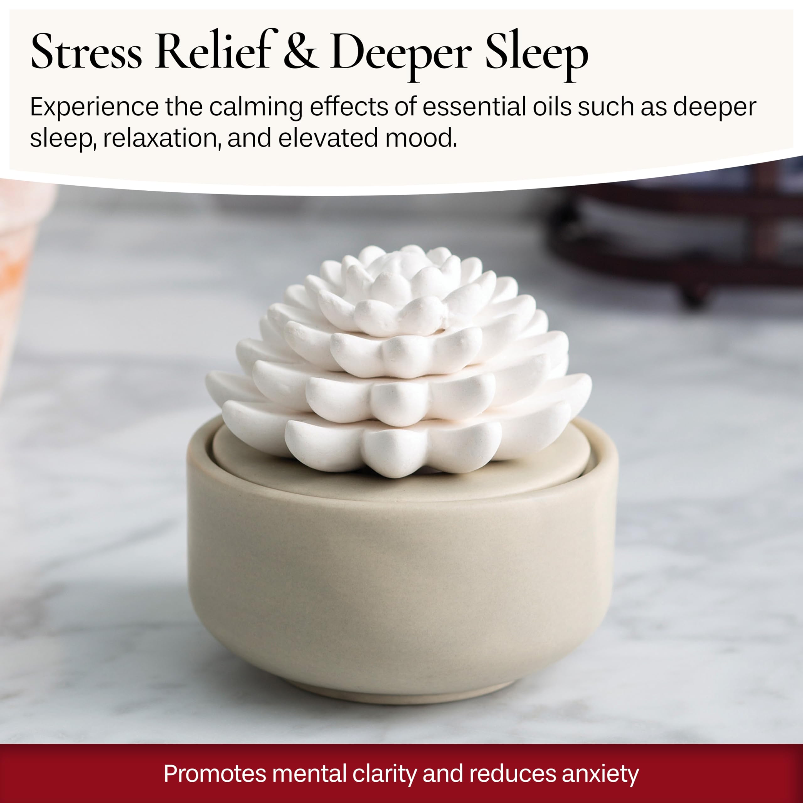 Diffuser on a nightstand in a cozy bedroom