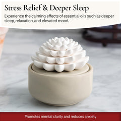 Diffuser on a nightstand in a cozy bedroom